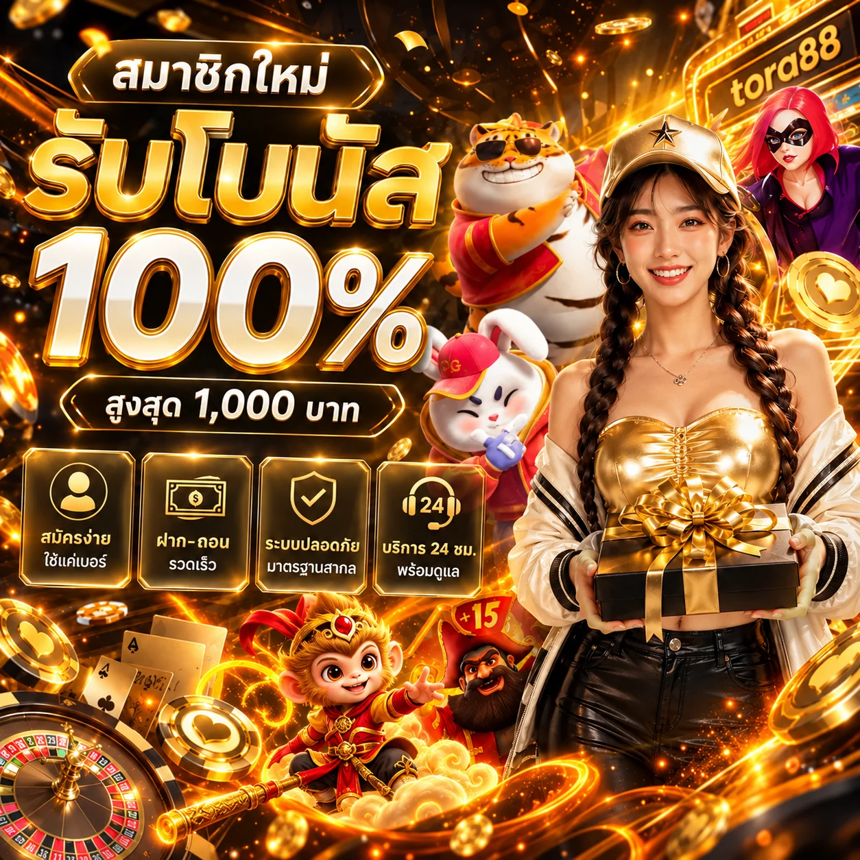 โบนัสสมาชิกใหม่ tora88 และกล่องของขวัญ