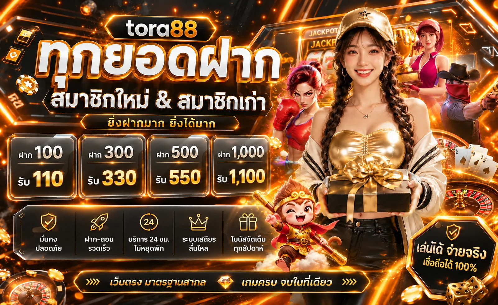 โปรโมชั่นฝากสมาชิก tora88 และระดับโบนัส